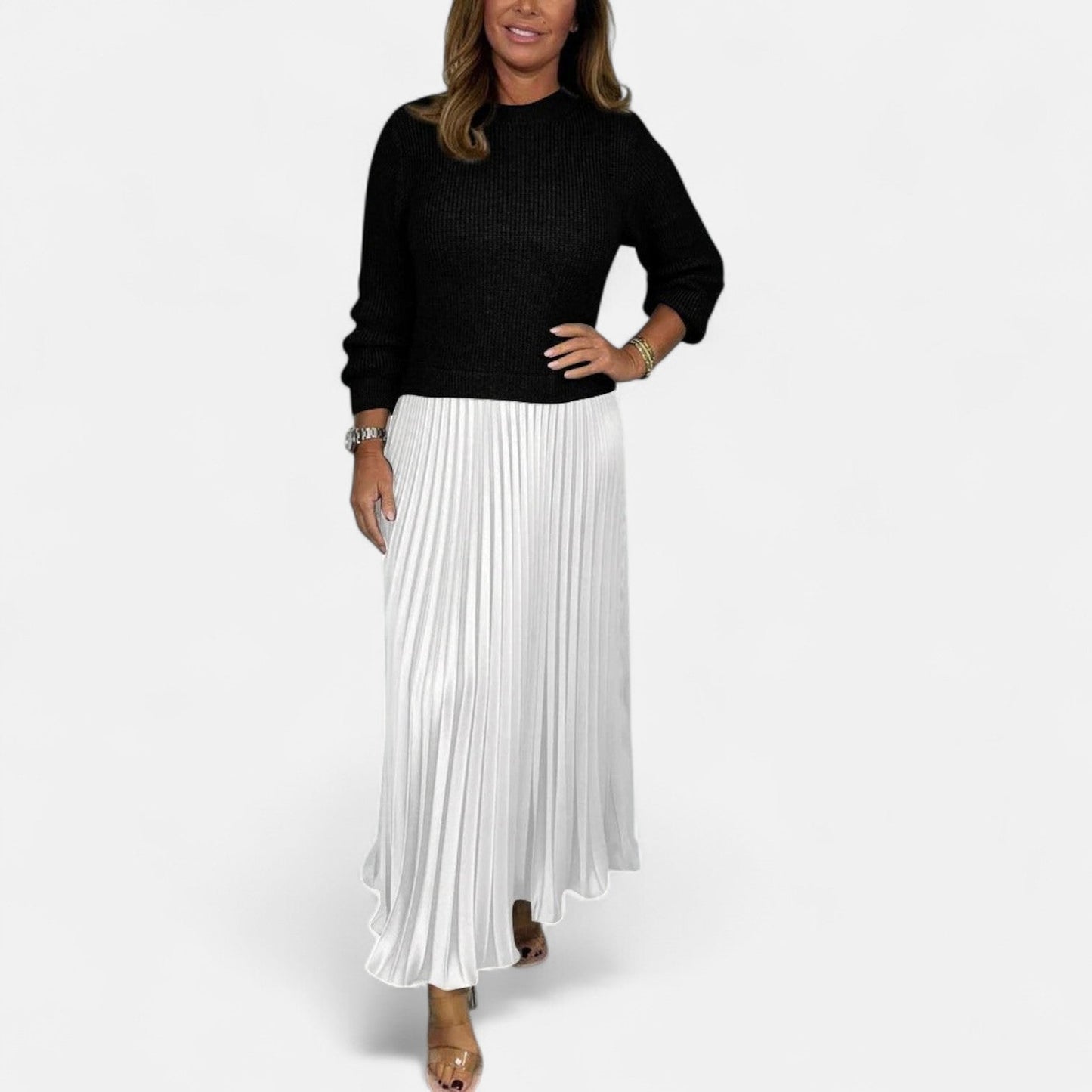 Loren | Sweater and Pleated Skirt Set