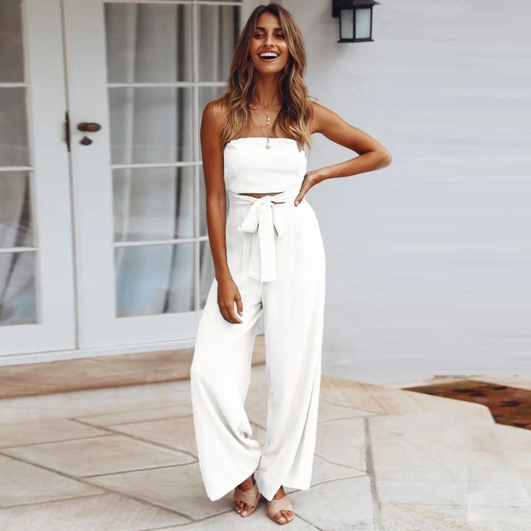 Elowen | Strapless Tie-Waist Jumpsuit