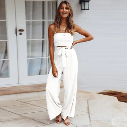 Elowen | Strapless Tie-Waist Jumpsuit