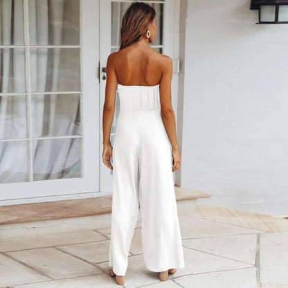 Elowen | Strapless Tie-Waist Jumpsuit