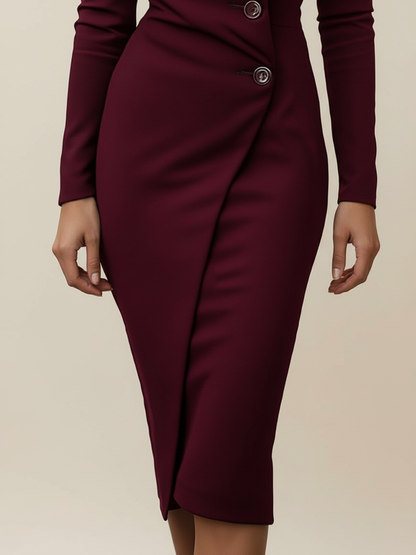 Ava | Women Spring Button Detail Midi Dress