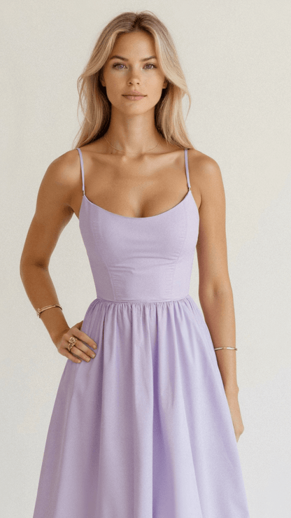 Ascot Style A-Line Midi Dress for Special Occasions