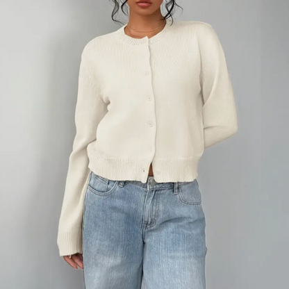 Chic Cropped Button Cardigan – Cozy Knit for Everyday Style