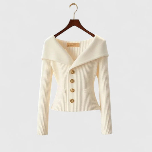 Women's Off-Shoulder Knit Sweater for Chic Events
