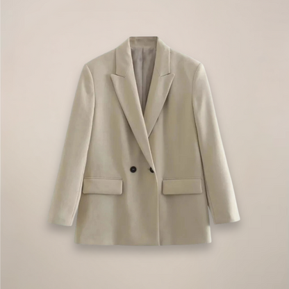 Chic Oversized Double-Breasted Blazer for Fall/Winter Wear