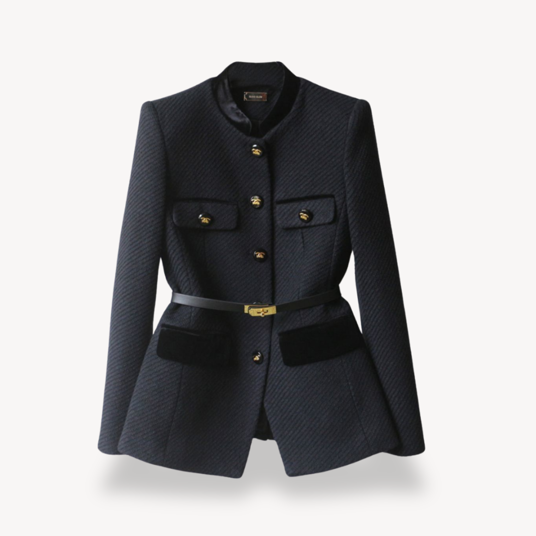Velvet Women's Blazer with Gold-Tone Accents