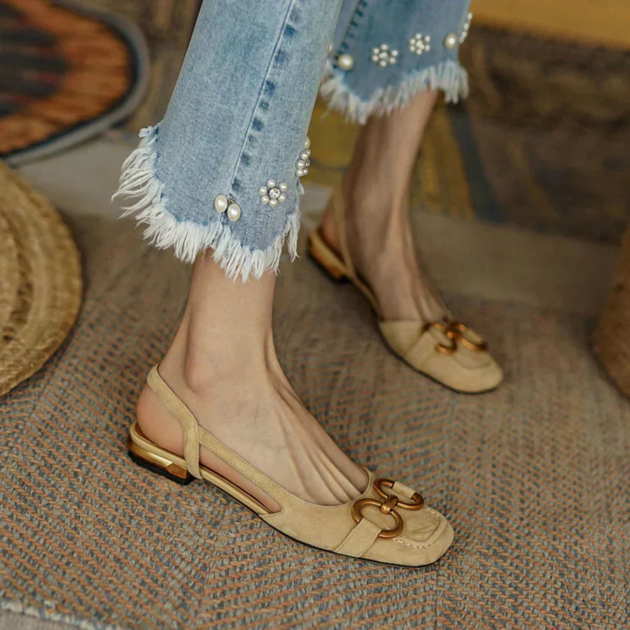 Hadley | Buckle Sling Flats