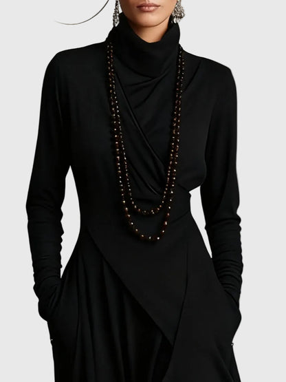 Harper | Draped Turtleneck Maxi Dress