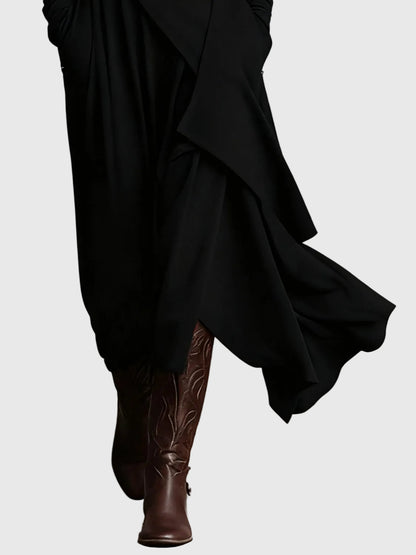 Harper | Draped Turtleneck Maxi Dress