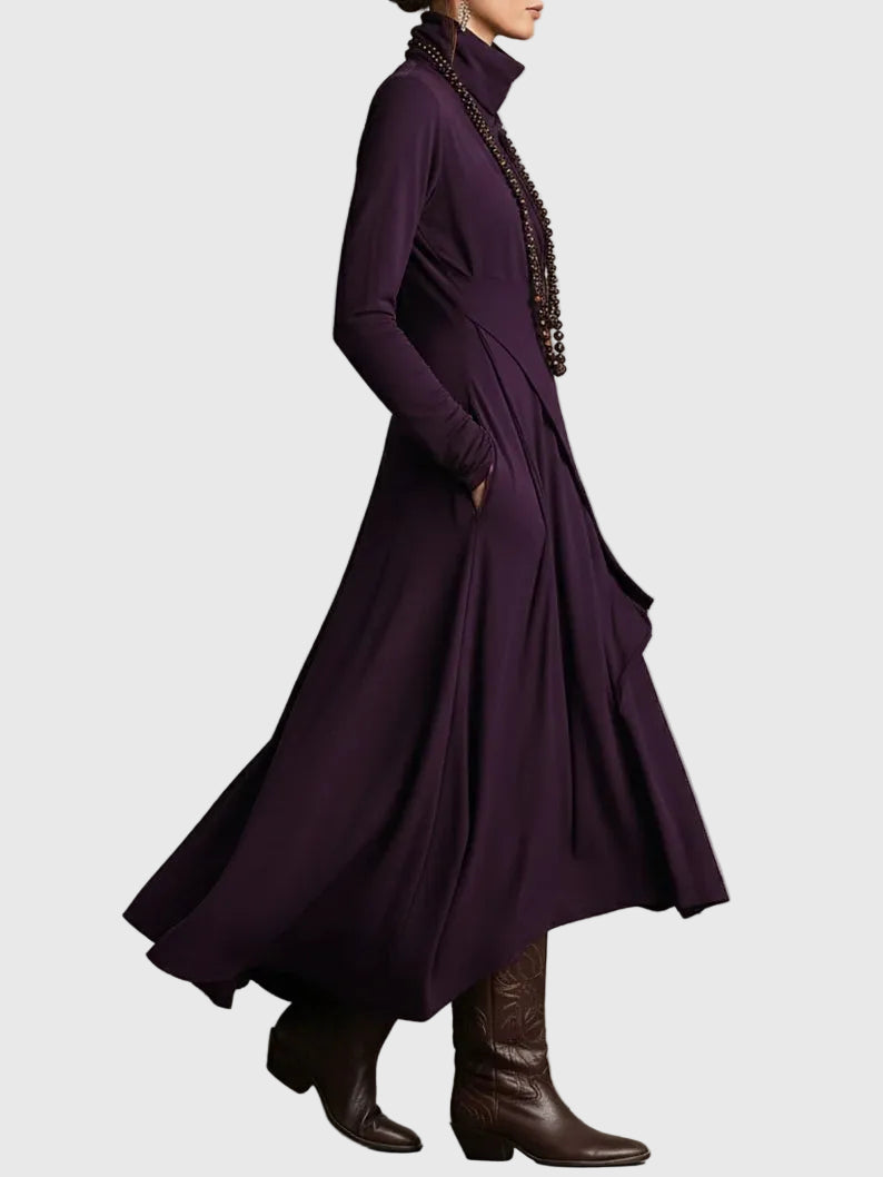 Harper | Draped Turtleneck Maxi Dress