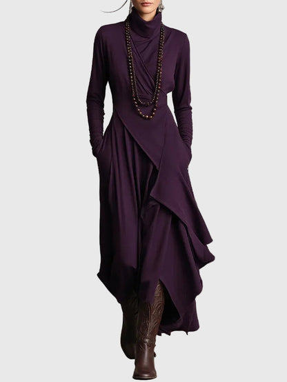 Harper | Draped Turtleneck Maxi Dress