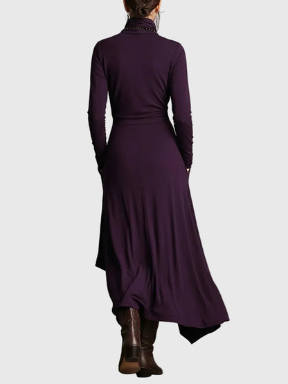 Harper | Draped Turtleneck Maxi Dress
