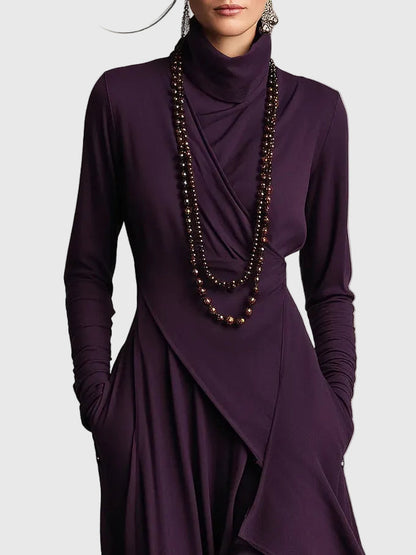 Harper | Draped Turtleneck Maxi Dress