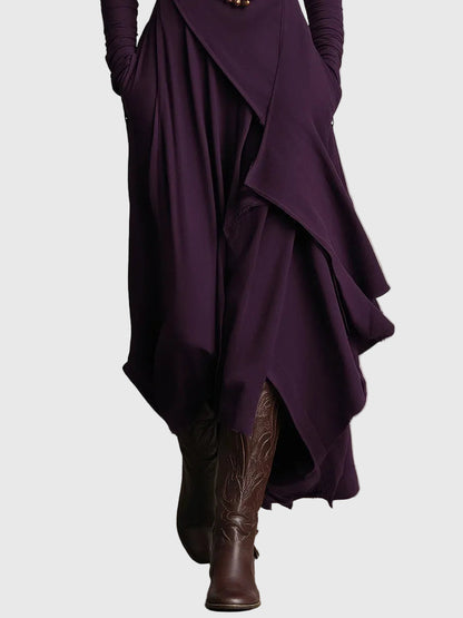 Harper | Draped Turtleneck Maxi Dress