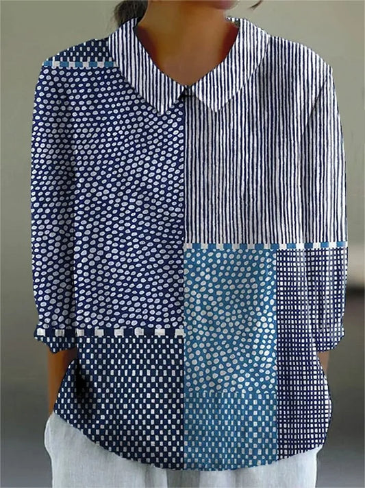 Katty | Patchwork Button Shirt