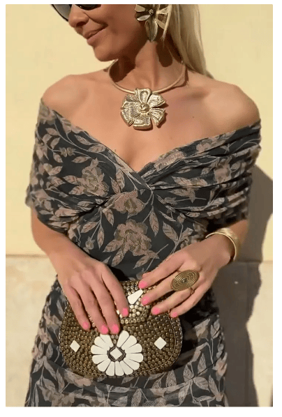 Serena™ | Vestido Largo Floral Off-Shoulder