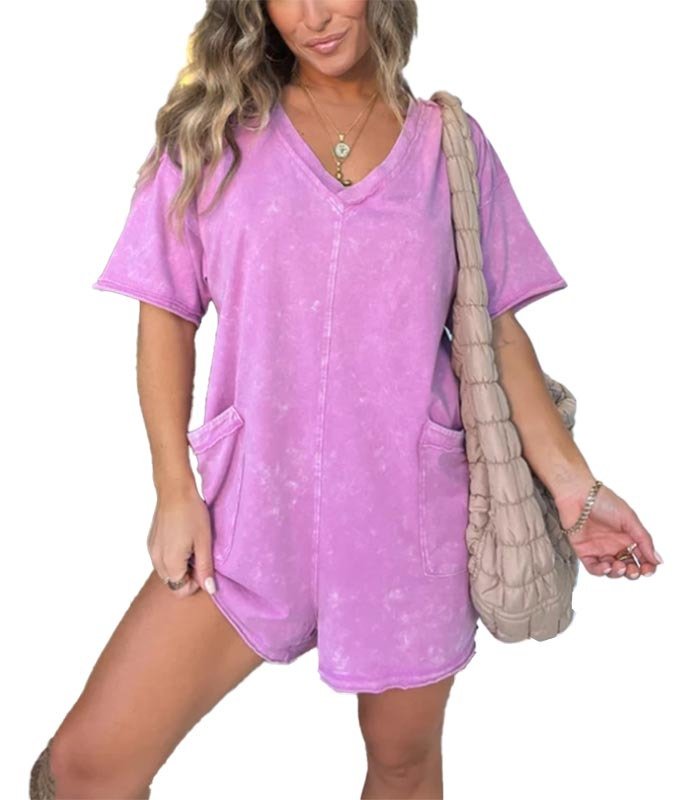Delaney | Washed Pocket Romper