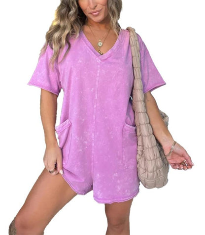 Delaney | Washed Pocket Romper