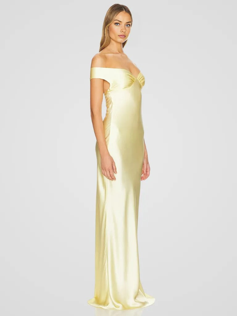 ÉLIORA SATIN MAXIKLÄNNING