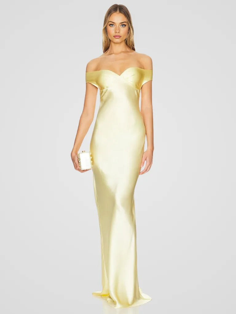 ÉLIORA SATIN MAXIKLÄNNING