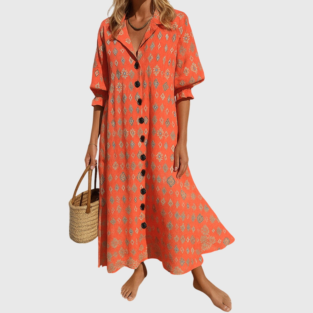 Camila | Elegant Button Maxi Dress