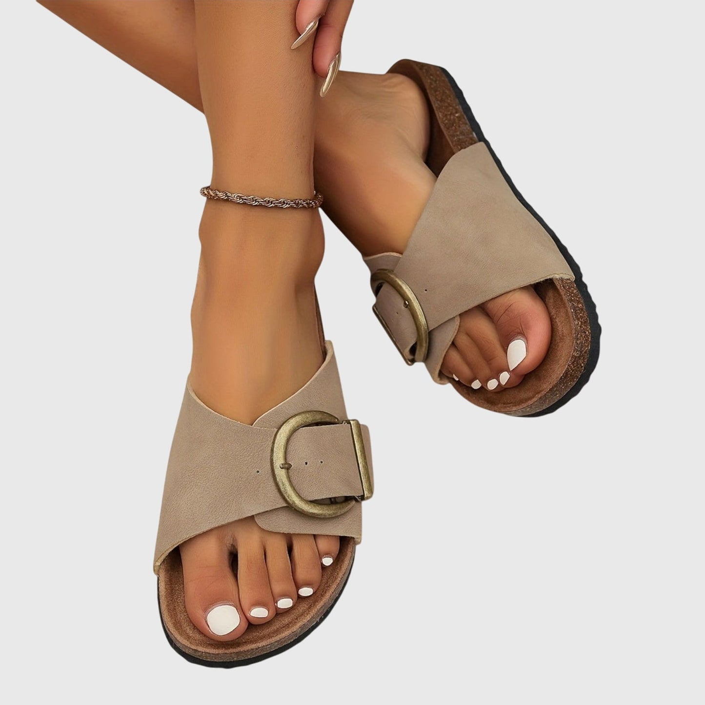 Quinn | Buckle Slide Sandals