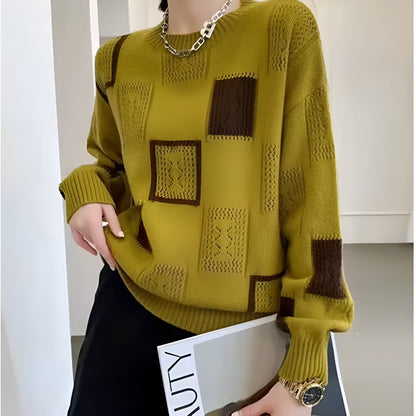 Sarah | Patchwork Knit Sweater