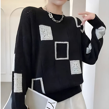 Sarah | Patchwork Knit Sweater