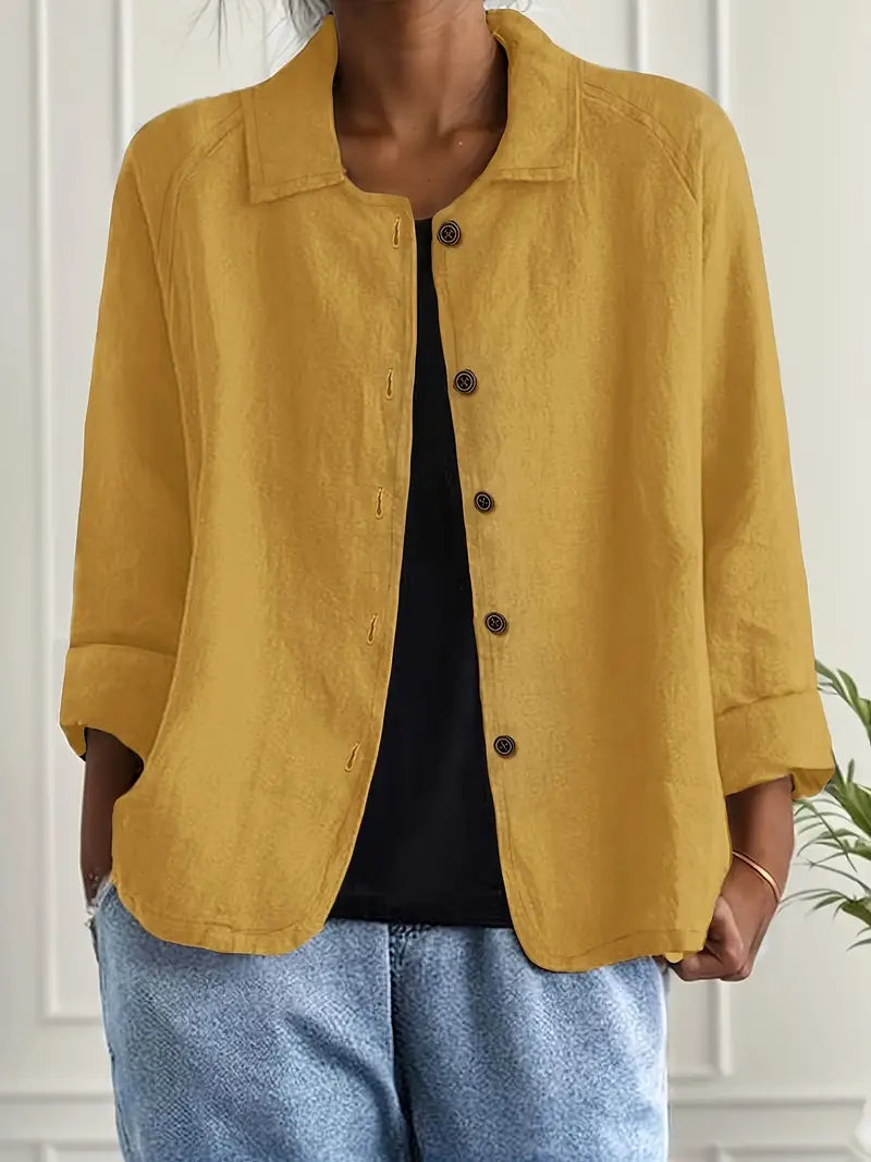 Maren | Button Front Jacket Top