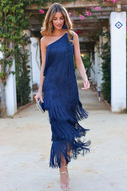 Wedding Guest One-Shoulder Dress