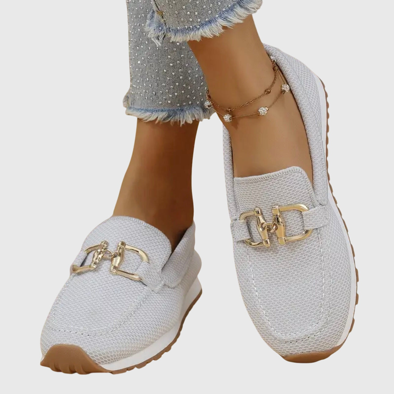 Anna | Women’s Orthopedic Metal Accent Slip On Loafers