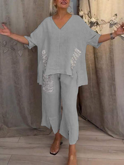 Elise | Embroidered Lounge Set