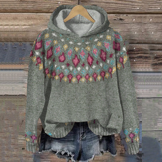 Jade | Nordic Knit Hoodie Sweater