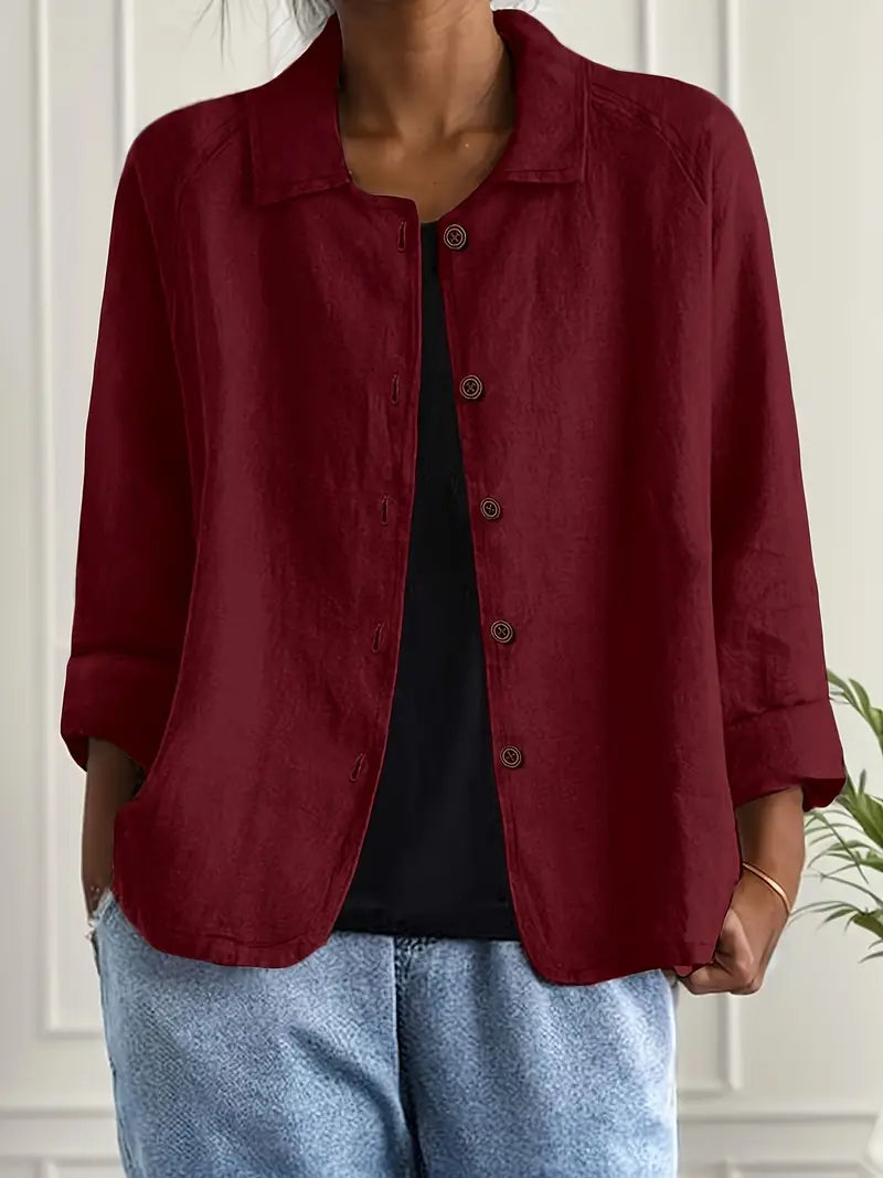 Maren | Button Front Jacket Top