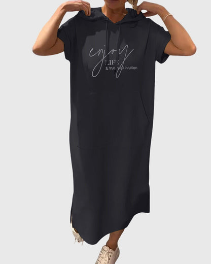 Chic Cotton Hoodie Dress for Everyday Wear
