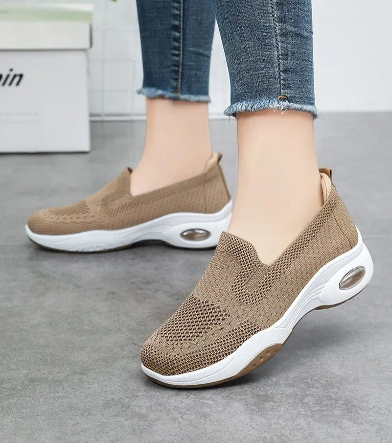 Gitte - Zapatillas Slip-On Tejidas Ortopédicas Transpirables