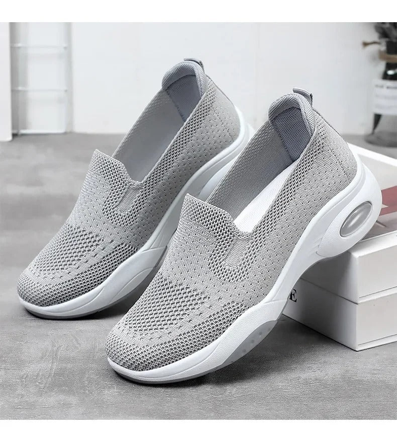 Gitte - Zapatillas Slip-On Tejidas Ortopédicas Transpirables