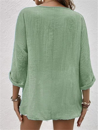 Luna | Button V-Neck Top