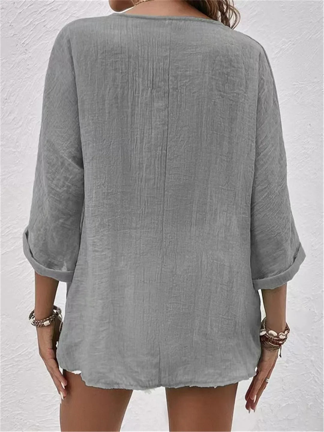Luna | Button V-Neck Top