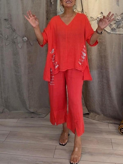 Elise | Embroidered Lounge Set