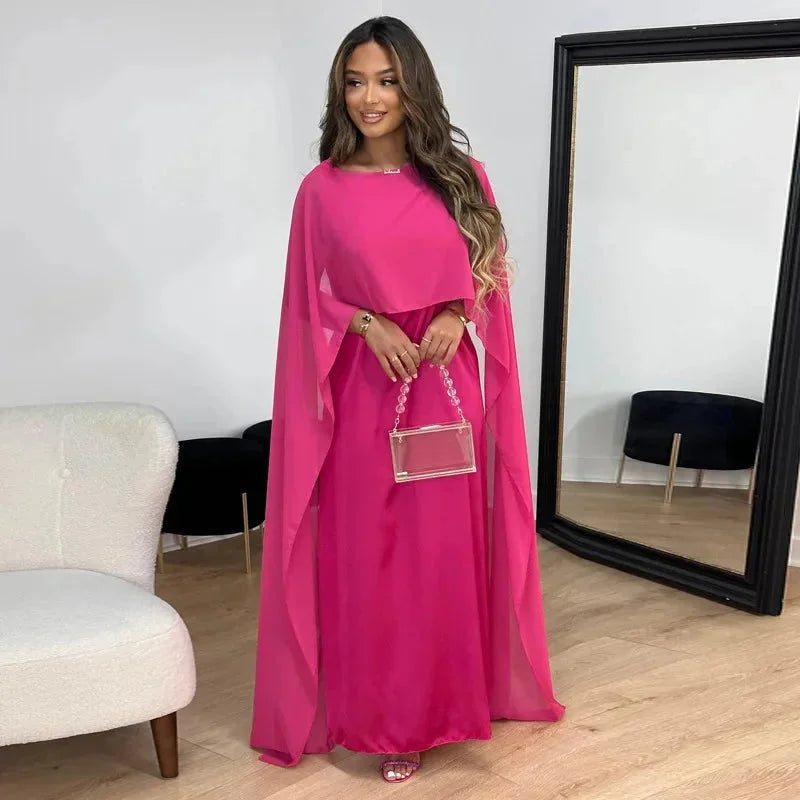 Jacklyn | Women Wedding Guest Cape Maxi Dress