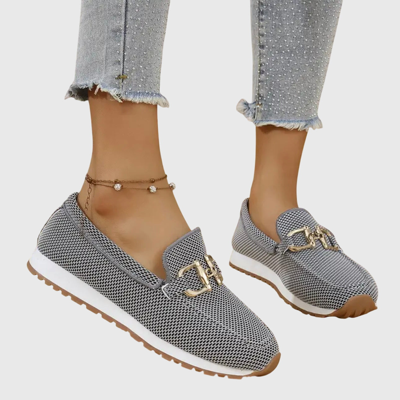 Anna | Women’s Orthopedic Metal Accent Slip On Loafers