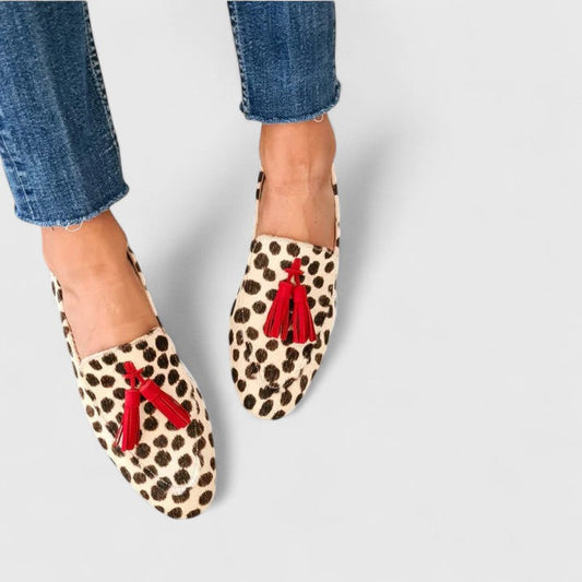 Melissa | Leopard Tassel Slip-On Loafers