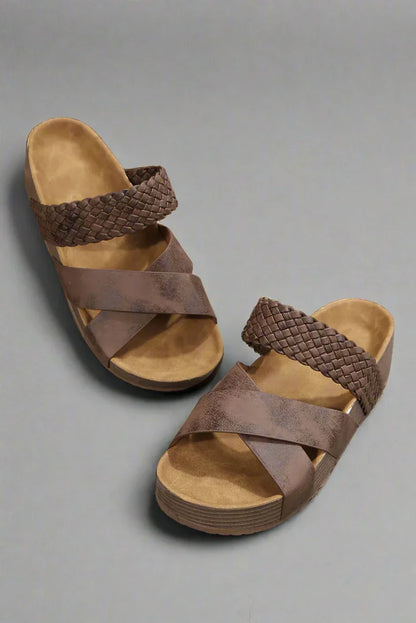Alice | Women Braided Cross Strap Wedge Sandals
