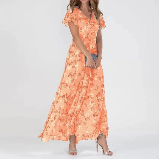 Clara | Floral V-Neck Maxi Dress