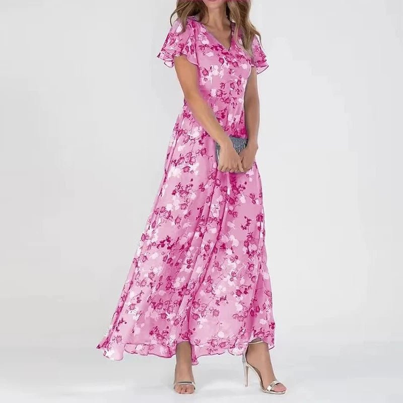Clara | Floral V-Neck Maxi Dress