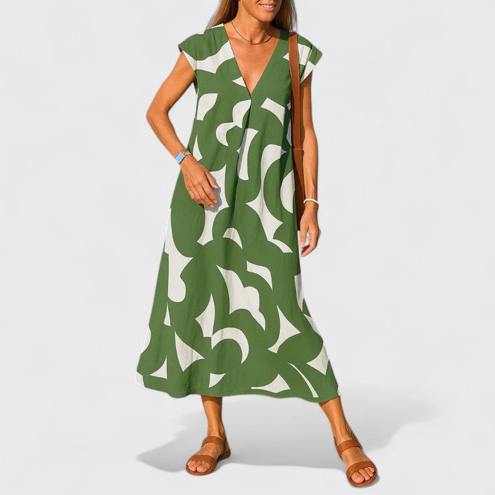 Valery™ | Flowing V-Neck Dress for Every Occasion