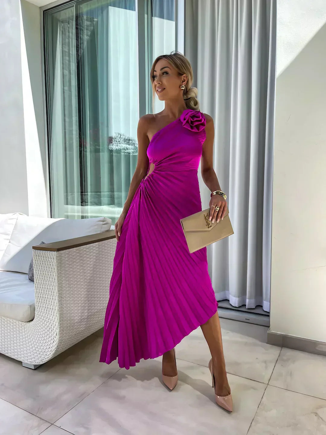 Alexis | Women Summer One Shoulder Midi Dress