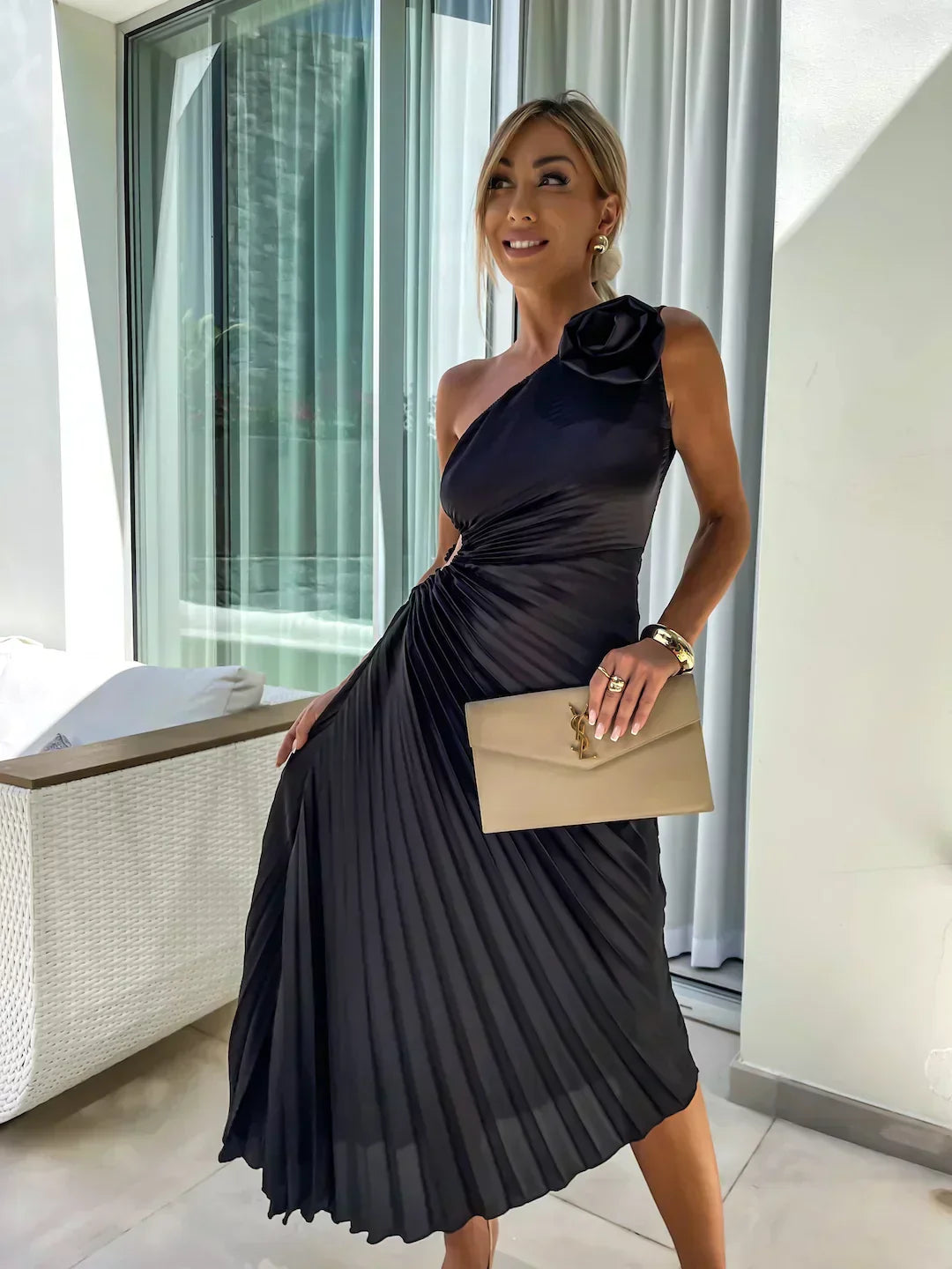 Alexis | Women Summer One Shoulder Midi Dress