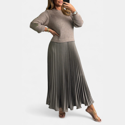 Loren | Sweater and Pleated Skirt Set